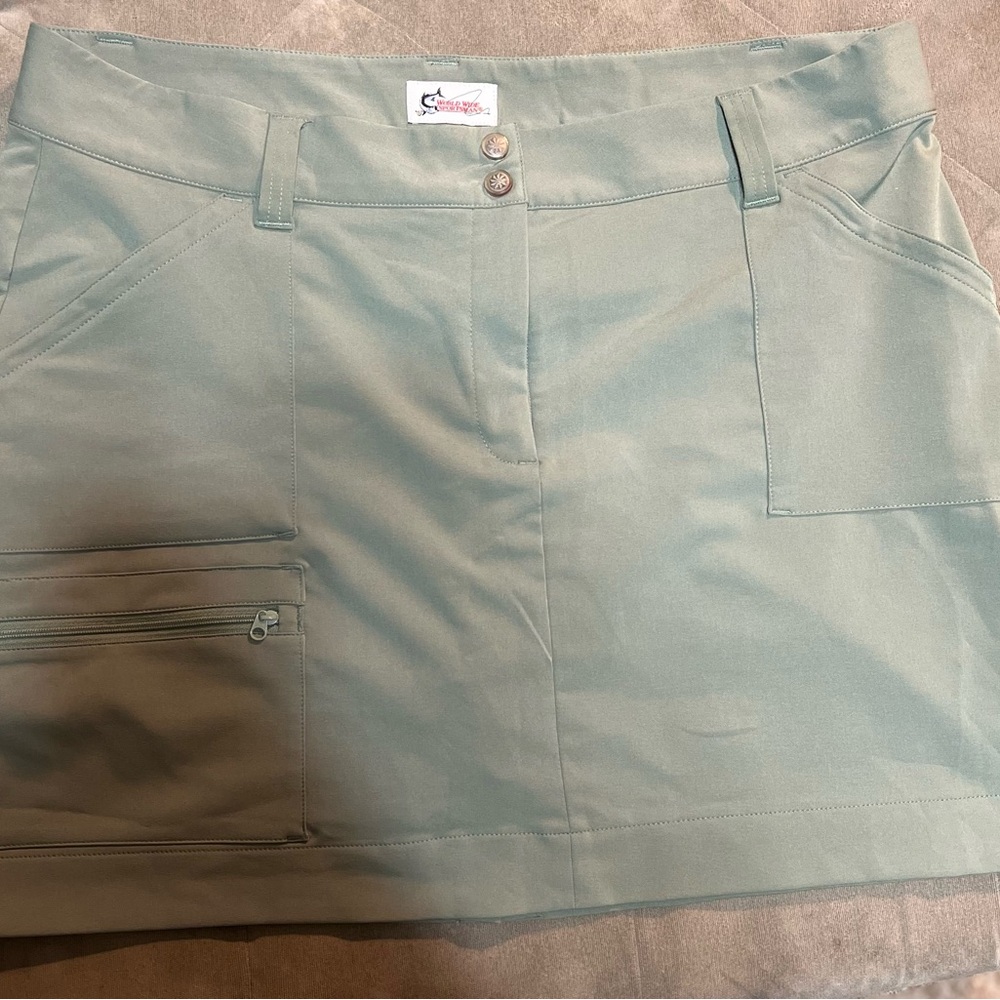 World Wide Sportsman Light Green Skort